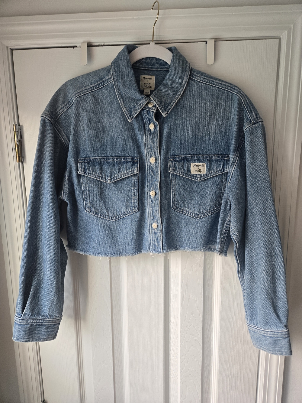 Madewell Light Blue Cropped Denim Jacket